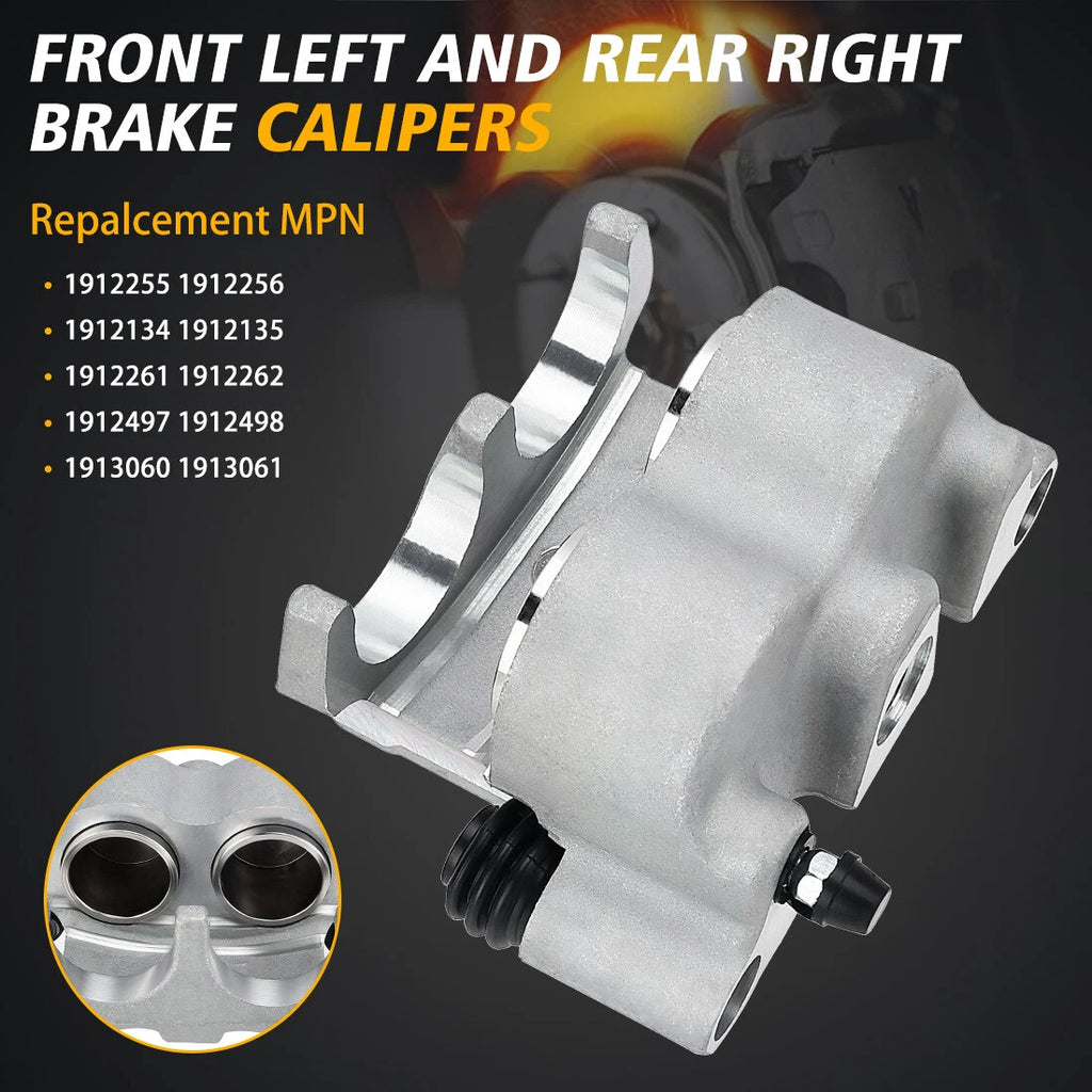 Front Brake Calipers & Pads for Polaris RZR RS1 (2018–2020), GEM eM1400 (2013–2015)