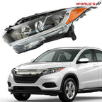 Left Headlamp for Honda HR-V (2019–2021) with LED DRL, Black Clear Lens