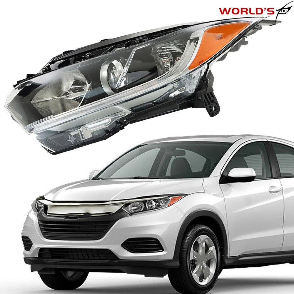 Left Headlamp for Honda HR-V (2019–2021) with LED DRL, Black Clear Lens