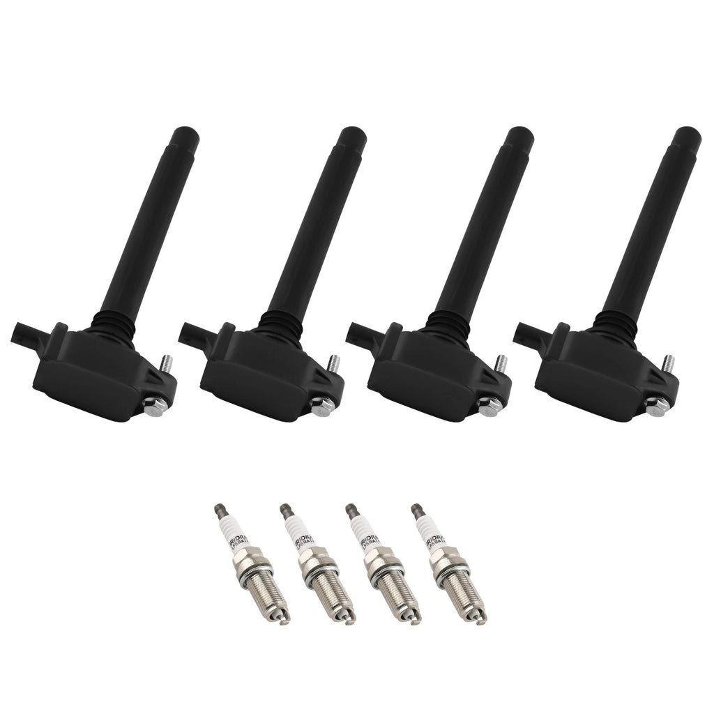 Set of 4 Ignition Coils + Spark Plugs for Chrysler Dodge Dart Jeep Ram 2.4L L4 UF751