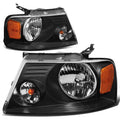 Black Headlight, Amber Lens Corner, LED Fog Light Set for Ford F150 (2004–2008)