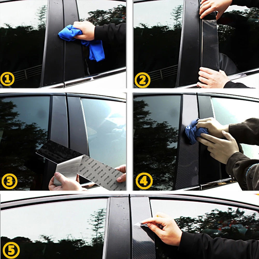 6X Car Pillar Trim Post Covers for Dodge Charger (2011–2021)