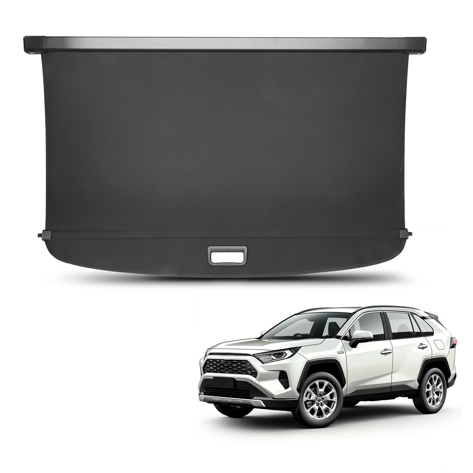 Black Cargo Cover Parcel Shelf for Toyota RAV4 (2019–2025) Retractable