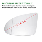 Aspherical Left Side Mirror Glass Replacement for Audi A2 (2000–2005)