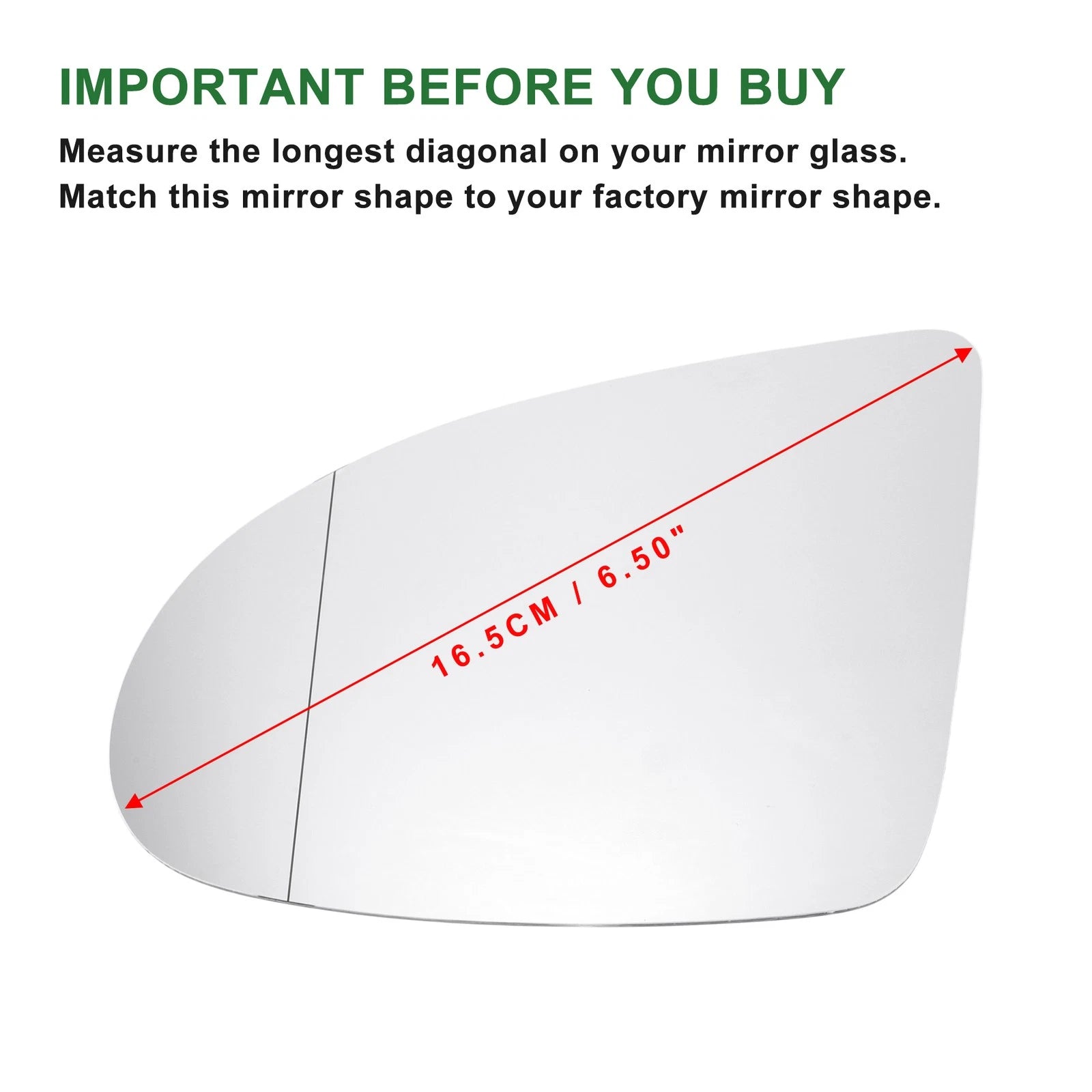 Aspherical Left Side Mirror Glass Replacement for Audi A2 (2000–2005)