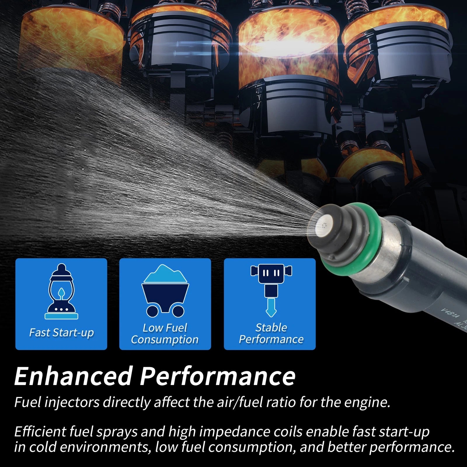 1 Pc Fuel Injector No.FJ1166/AL3Z-9F593-B for Ford F-150 (2010–2014)