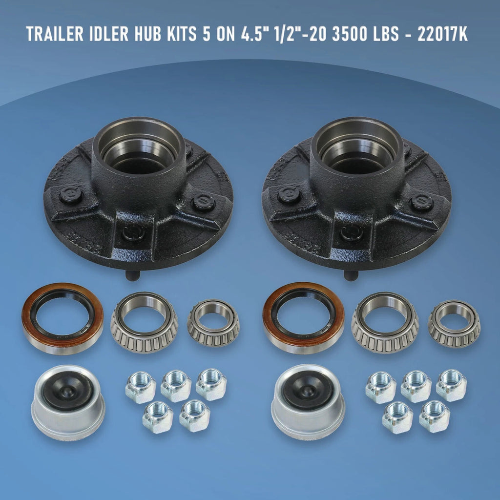 2 Trailer Idler Hub Kits for 3500 lbs Axle (5 on 4.5)