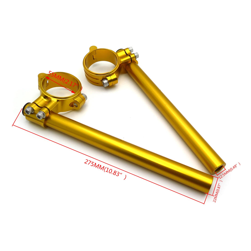 CNC 55mm Gold Riser Clip-Ons & Handlebar for BMW R Nine T (2014–2019)