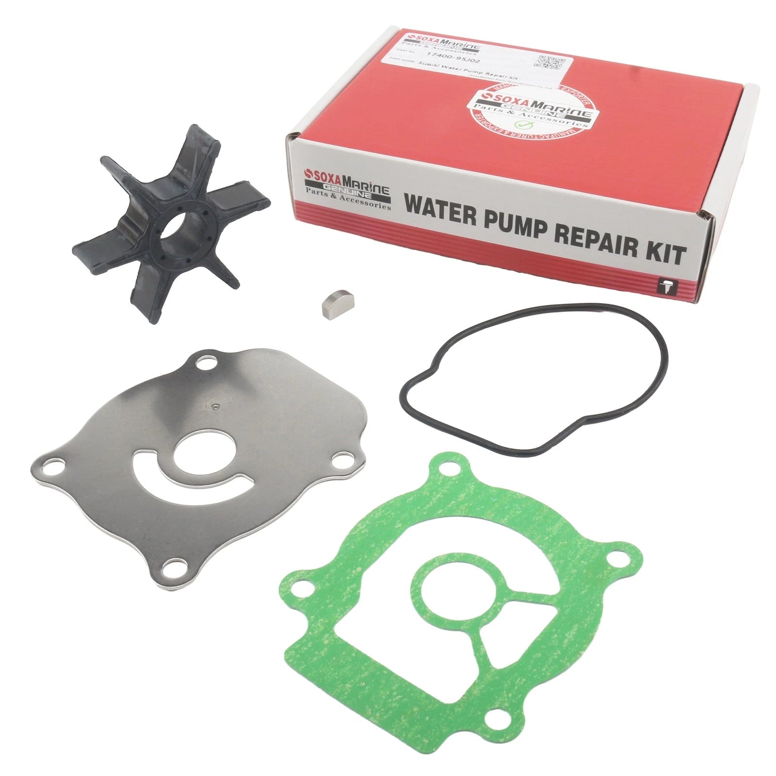 Water Pump Impeller Repair Kit for Suzuki 25HP DF25 V-Twin (17400-95J00)