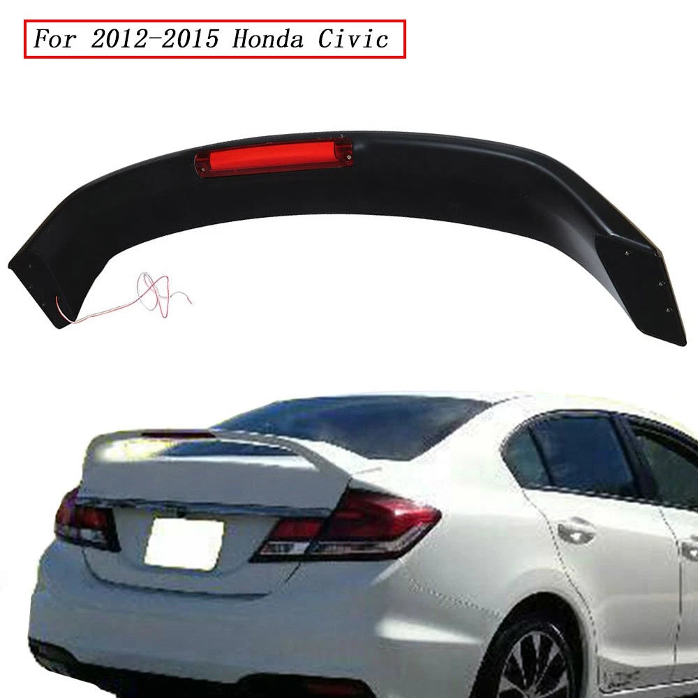 Rear Trunk Lip Spoiler with LED Light for Honda Civic (2012â2015)