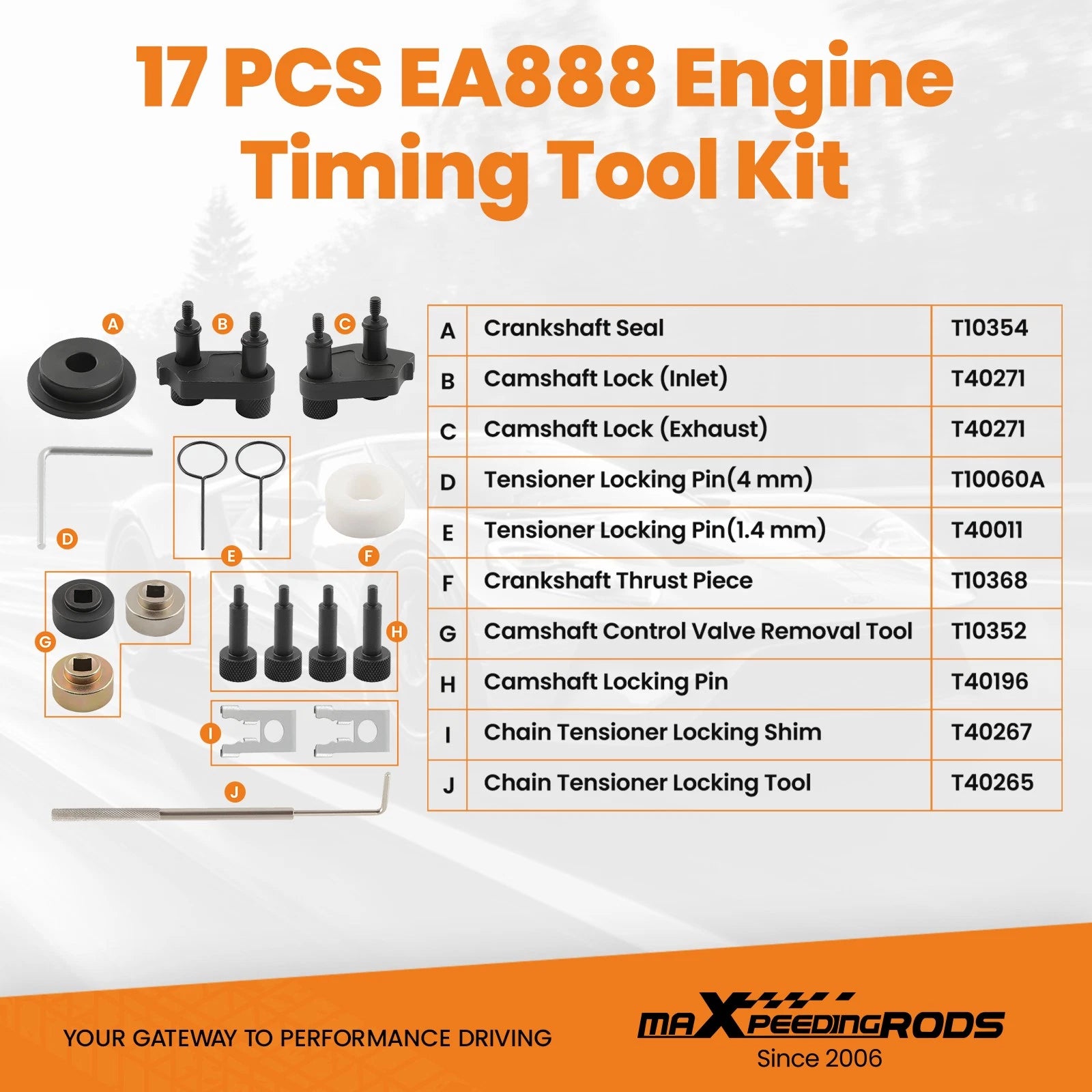 Camshaft Locking Alignment Tool Kit for Audi VAG EA888 (T10352)