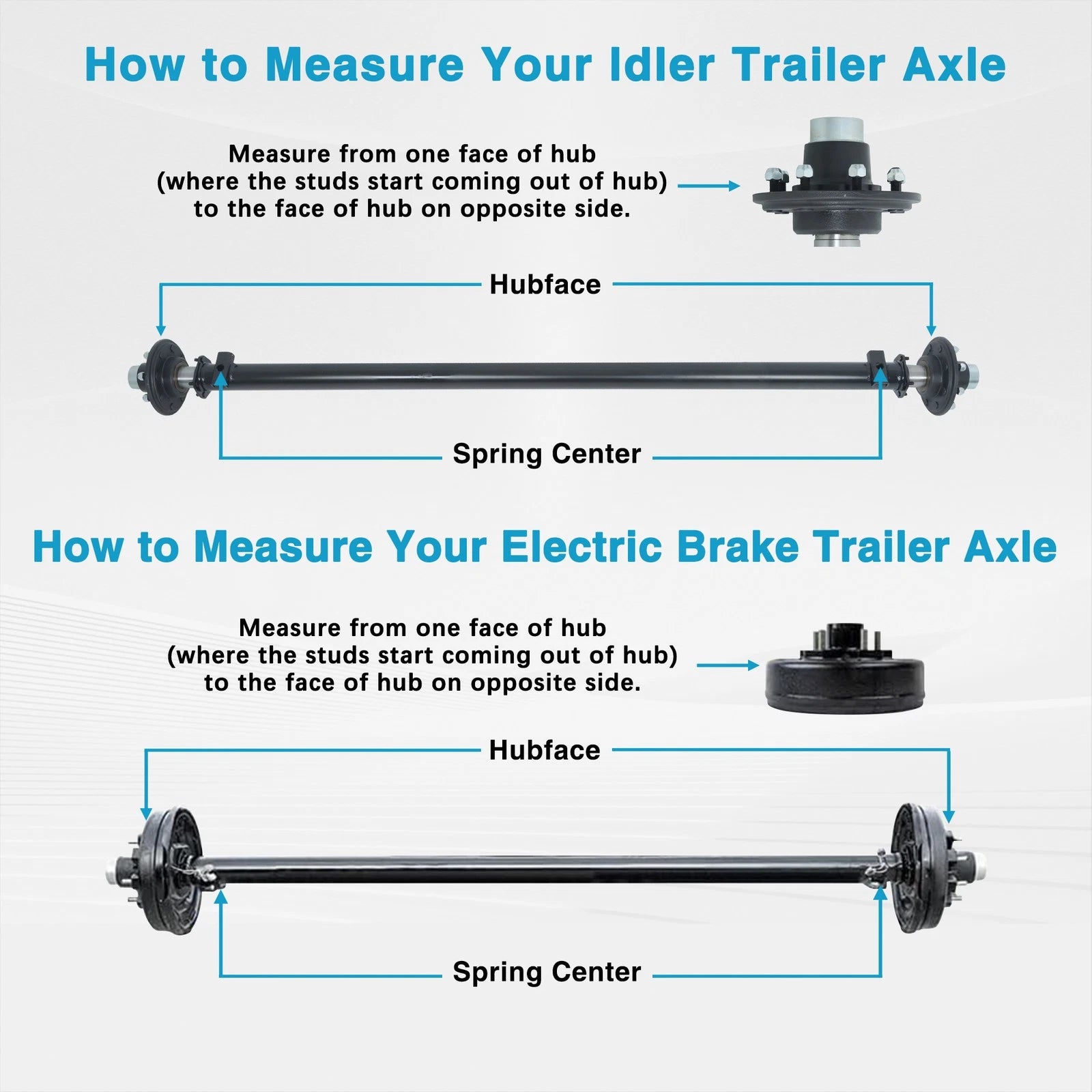 3.5K TK Trailer Axle 5 Lug Electric Brake for Boat Cargo Dump RV (3500 lb)