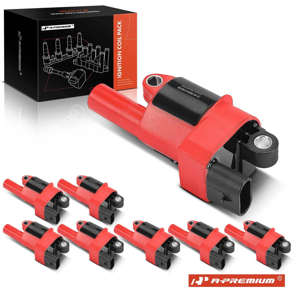 8x Red Ignition Coil for Chevy Silverado 1500 (2007–2013)