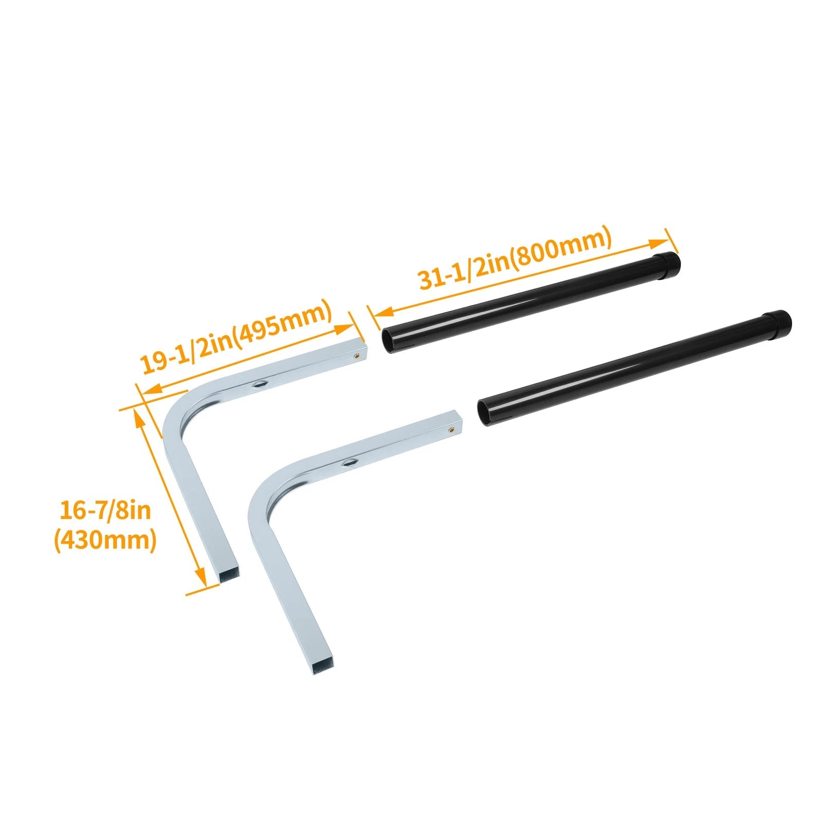 Set of 2 Zinc-Plated Guide On Posts for Boat Trailer (40")