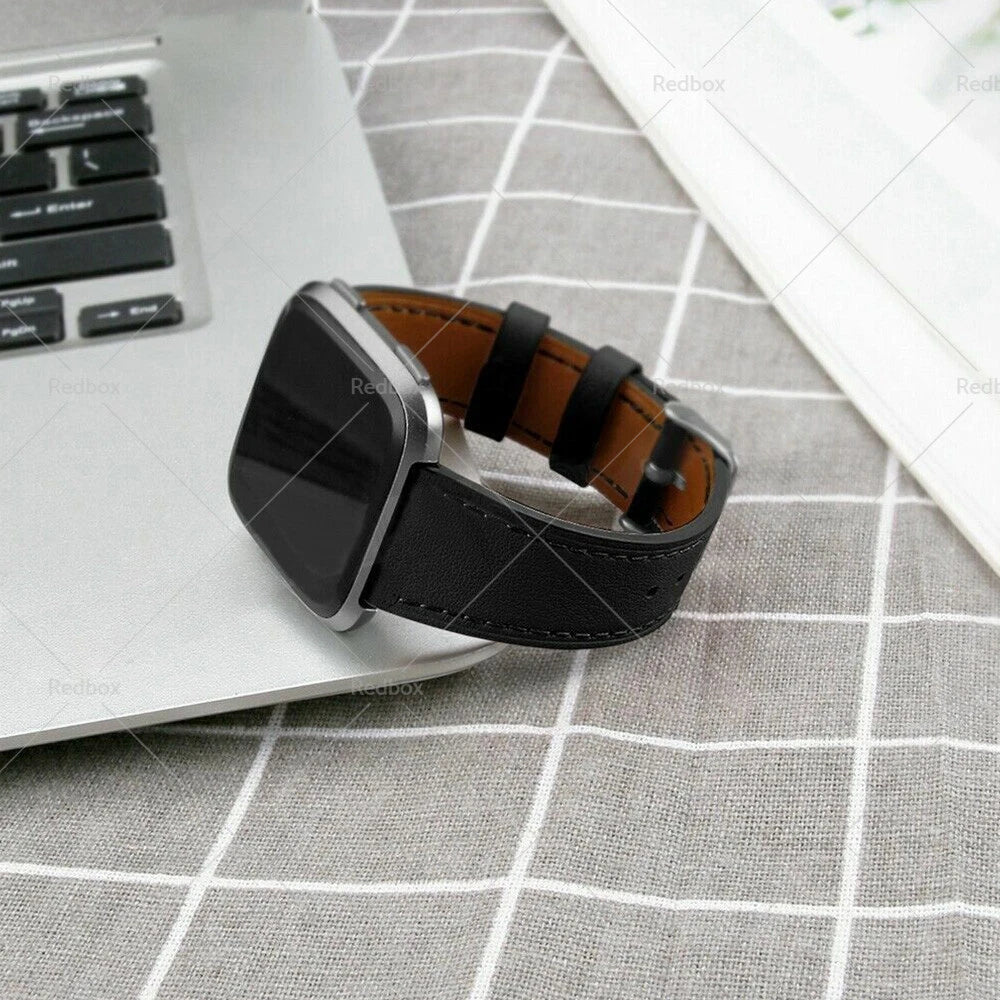 Leather Watch Band Strap for Fitbit Versa 3, Sense (2020–2021)