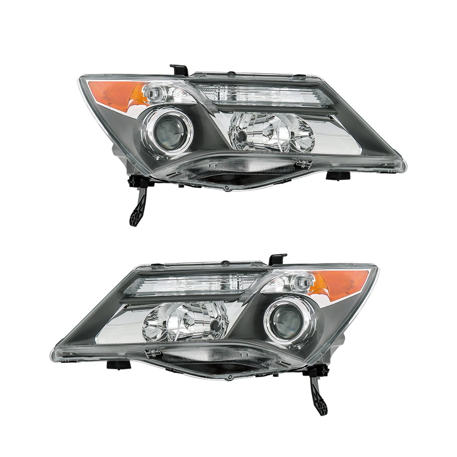 Headlight Assembly Pair for Acura MDX (2007–2009) HID Black
