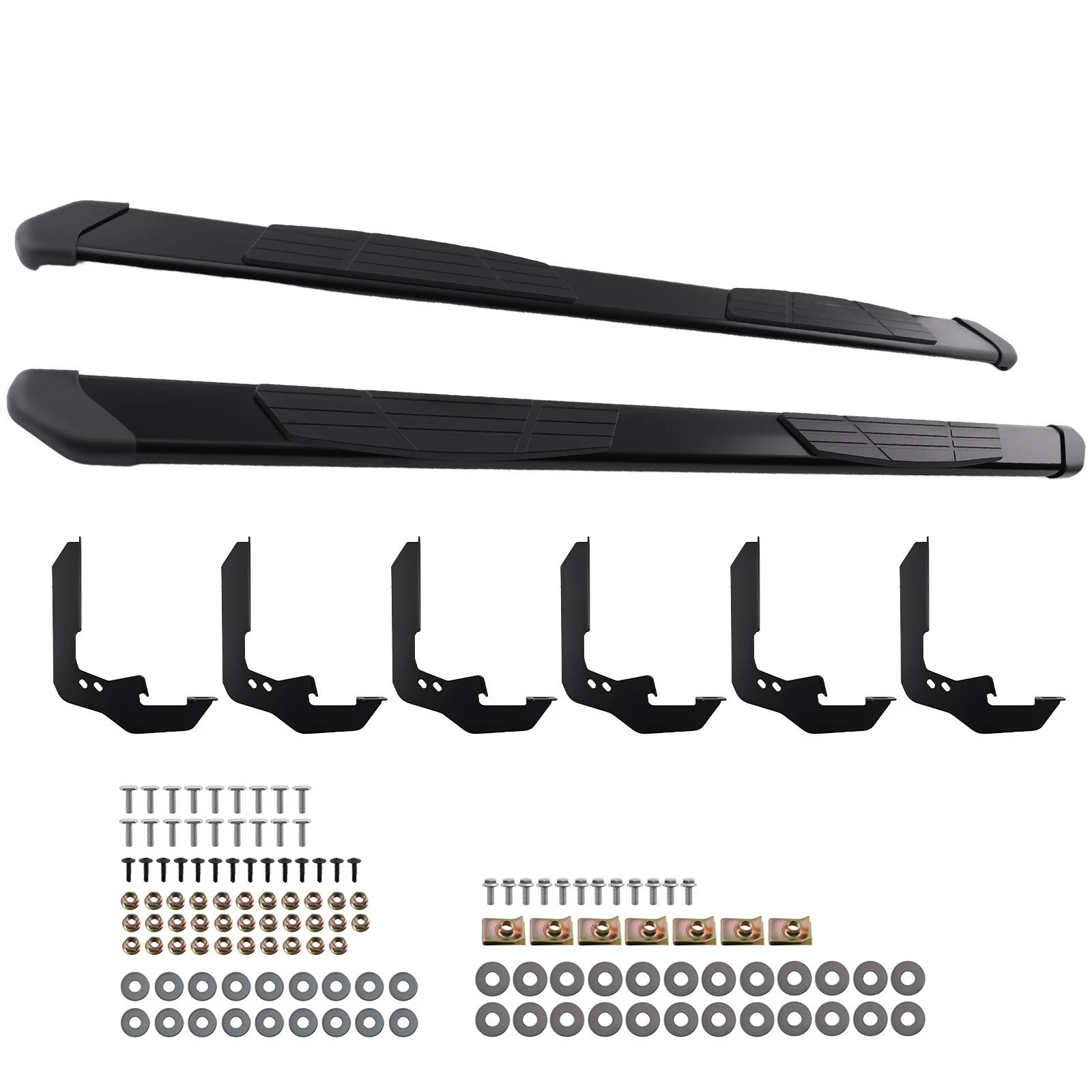 Running Boards Nerf Bars for Silverado Sierra 1500 Crew Cab (2019–2026) 6" Non-Slip