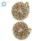 Set of 2 G80 Tie Down Tow Chains with Hooks for Heavy-Duty Use