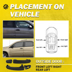 2X Black Front Door Handle for Pontiac G6 (2005–2010) LH+RH