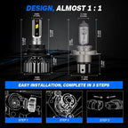 2X NOVSIGHT LED Headlight Bulbs 9007 HB5 6500K 12000LM Hi/Low Beam