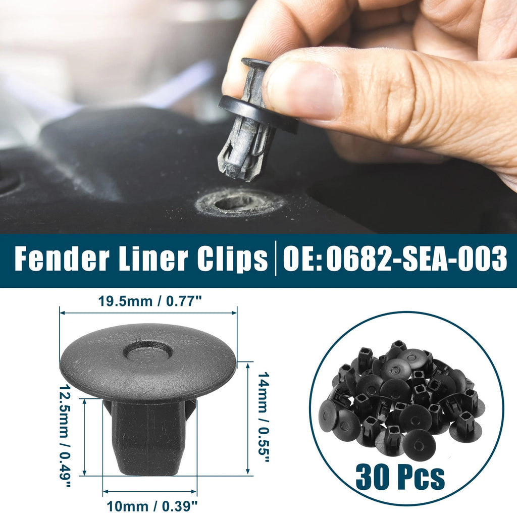 30 Pcs Fender Liner Clips for Honda Accord (No. 90682-SEA-003)