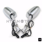 LED Turn Signals Integrated Indicator Racing Mirrors for Universal Vehicles (6mm)
