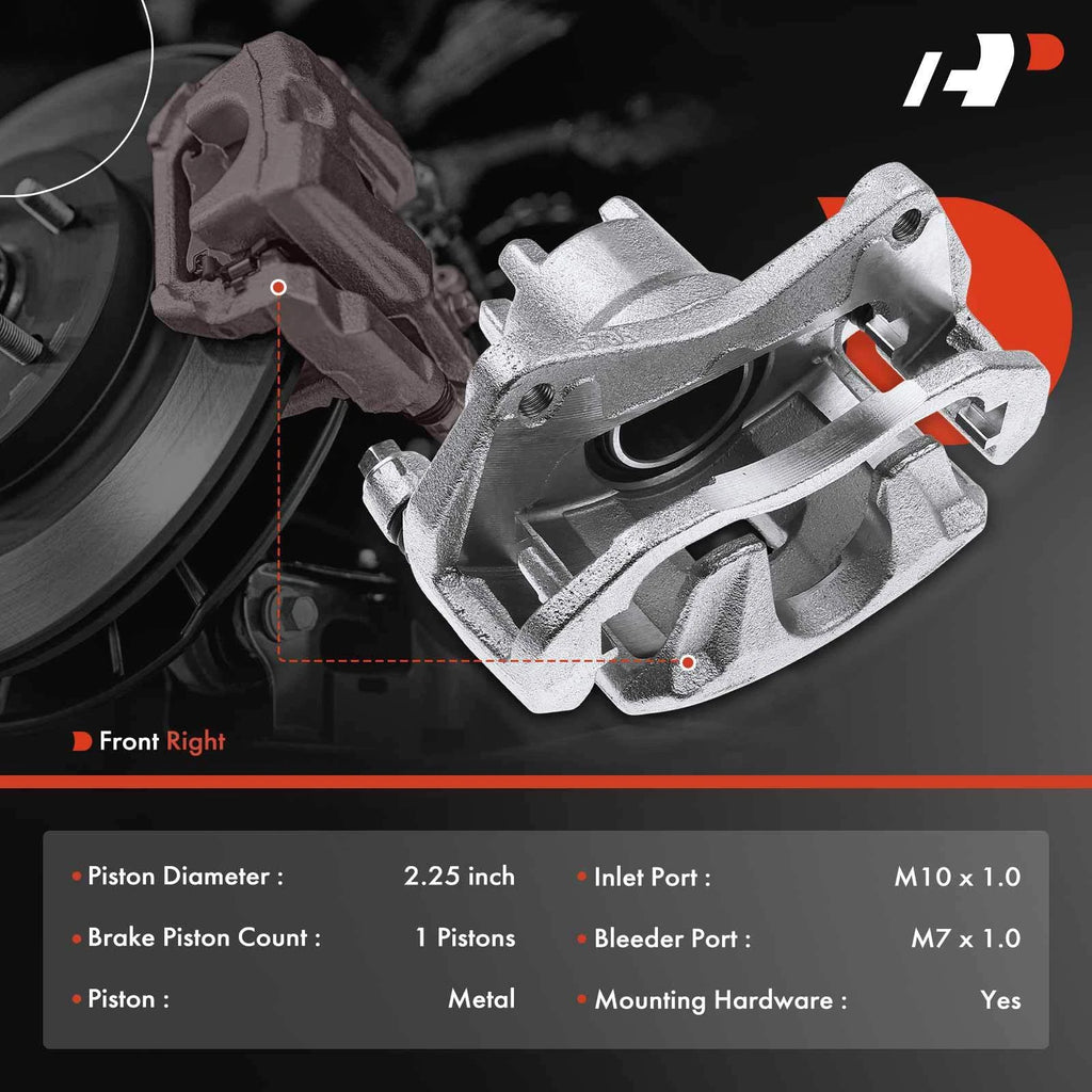 Front Right Disc Brake Caliper with Bracket for Mitsubishi Lancer (2008-2017)