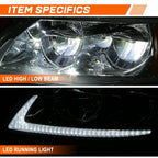 Full LED DRL Headlights Chrome/Amber for International Harvester 4100-8600 (2002–2015)