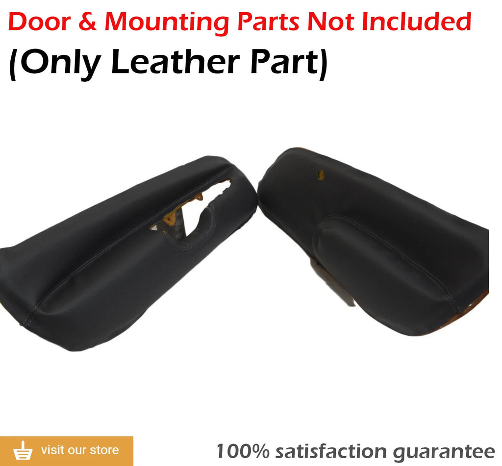 Set of 4 Door Panel Inserts for Jetta (1999–2004) Black Leather Synthetic