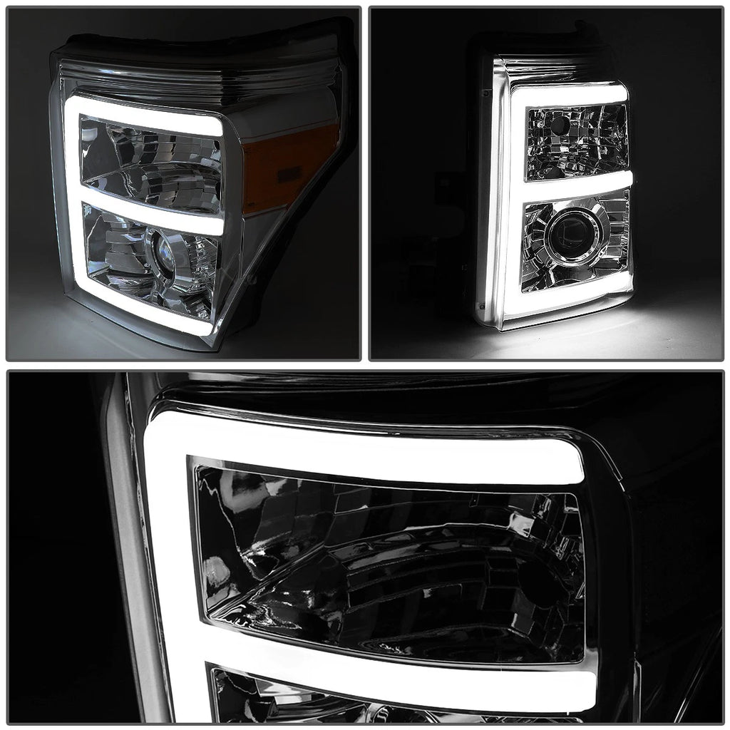 3D LED DRL Projector Headlight for Ford F250 F350 Super Duty (2011–2016)