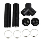 75mm Pipe Ducting Y Piece + Warm Air-Outlet Vent + Hose Clip for Diesel-Heater