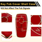 Red Gold Tone TPU Car Key Case for Mercedes Benz E Class (2017-2023)
