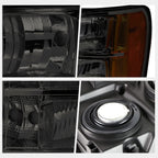 Smoked Housing Headlight & Amber Corner Signal Lamps for GMC Sierra (2007–2014)