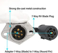 7-Way RV Blade to 7-Way Round Pin Trailer Adapter SAE J560 for Towing