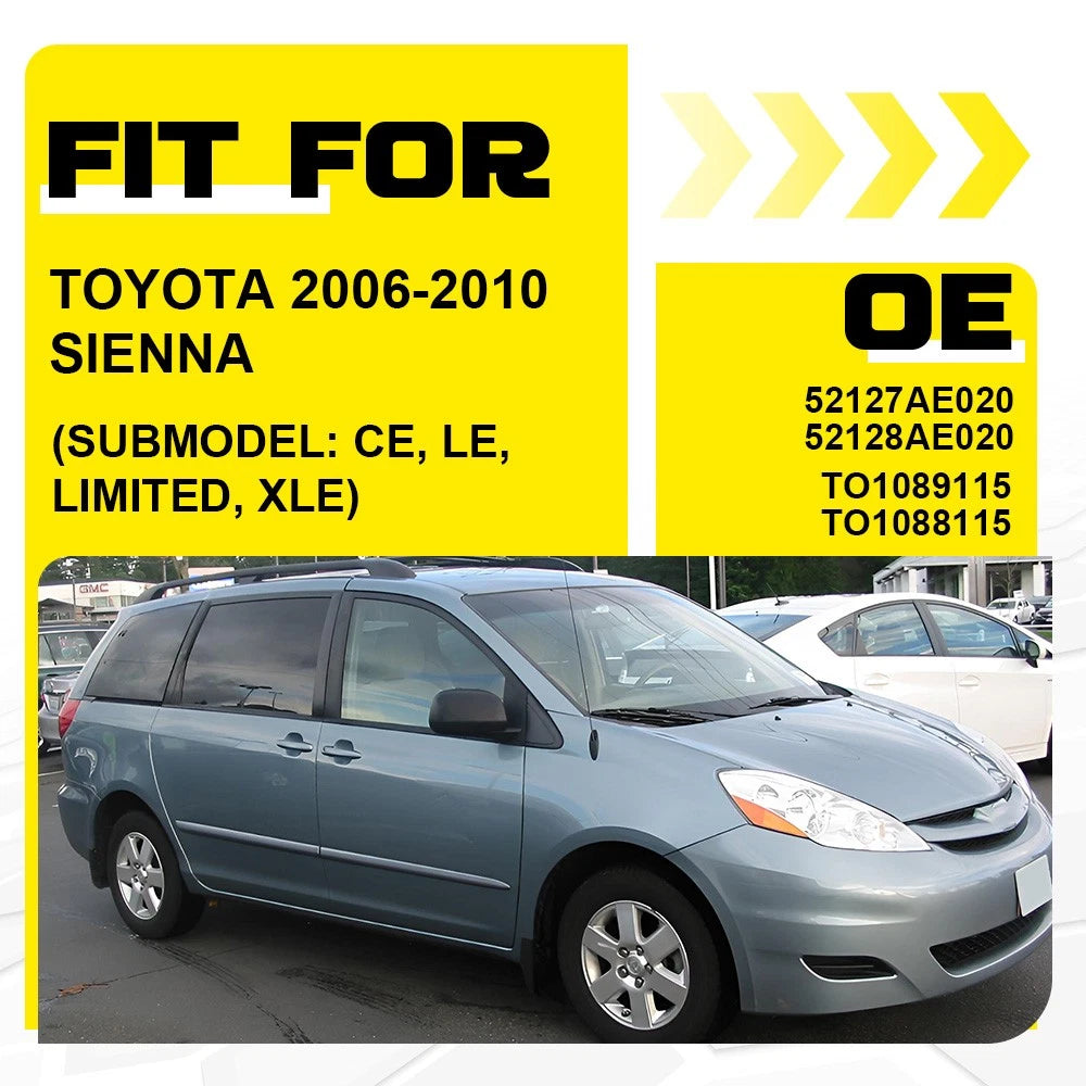 Set of 2 Front Bumper Fog Light Covers for Toyota Sienna (2006–2009)