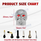 Skull Style Tire Wheel Valve Stem Air Caps for Universal Motorcycle (4-Pack, 2019-2024)