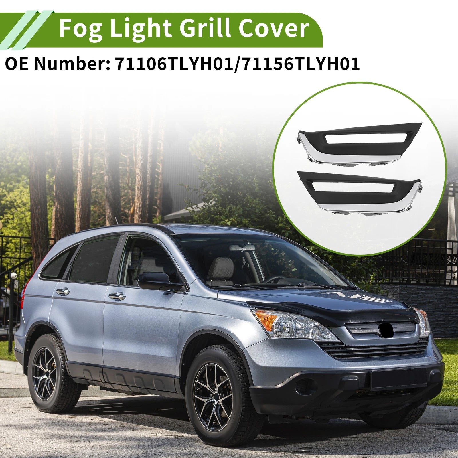 1 Pair Front Fog Light Grill for Honda CR-V (No. 71106TLYH01/71156TLYH01)