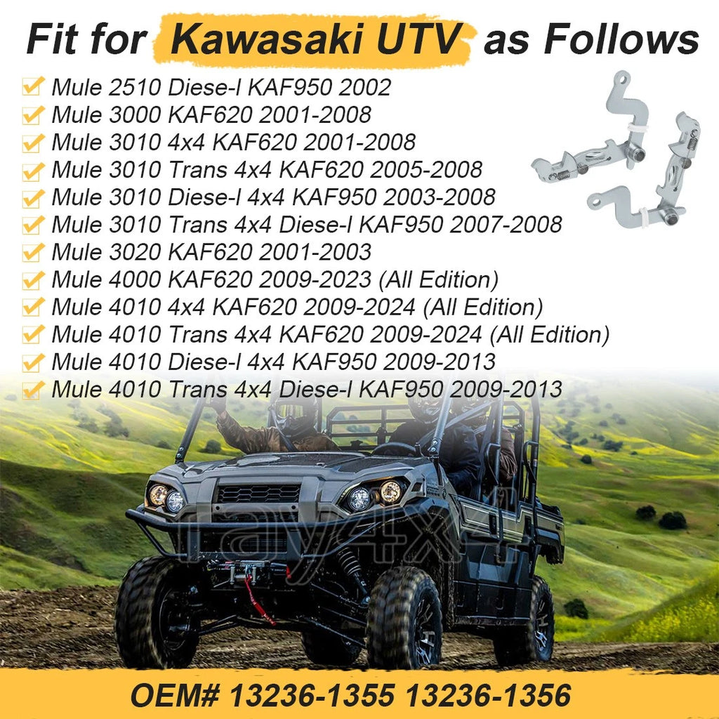 Set of 2 Rear Brake Lever Brackets for Kawasaki Mule 4000 KAF620 (2009–2023)