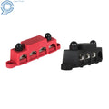 Set of 2 Red and Black Busbars for Power Distribution 12V 250A