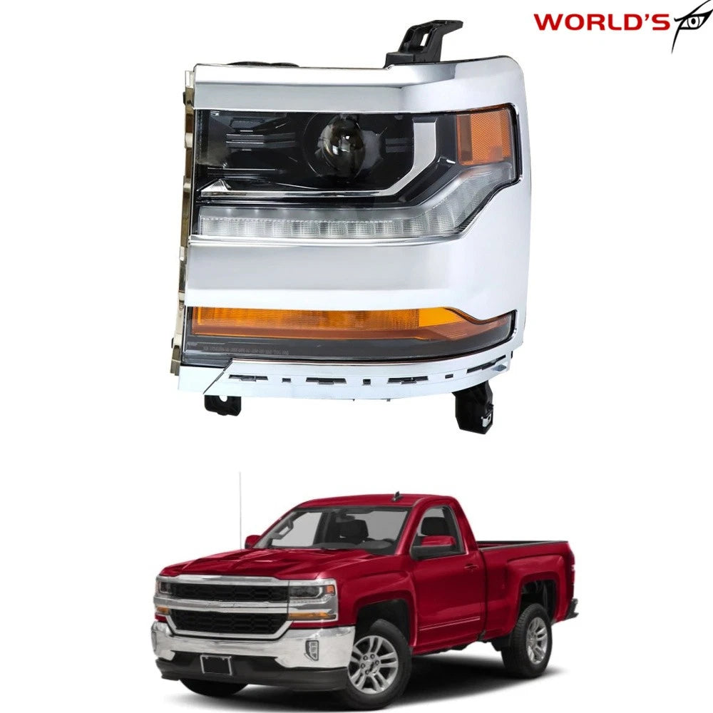 Driver LH Headlight with LED for Chevy Silverado 1500 (2016–2018)