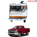 Driver LH Headlight with LED for Chevy Silverado 1500 (2016–2018)