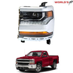 Driver LH Headlight with LED for Chevy Silverado 1500 (2016–2018)