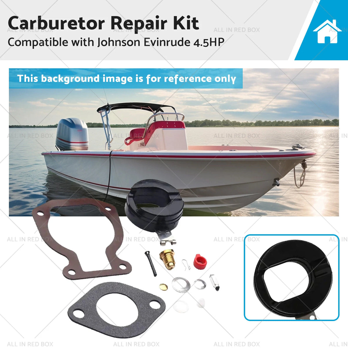 Carburetor Repair Kit for Johnson Evinrude 4.5HP 15HP (1974–1988) 398453 74-88
