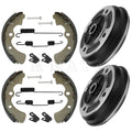 Set of 2 Front Brake Drums with Shoes for Kawasaki Mule 2510 (1993–2000)