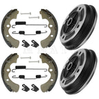 Set of 2 Front Brake Drums with Shoes for Kawasaki Mule 2510 (1993–2000)