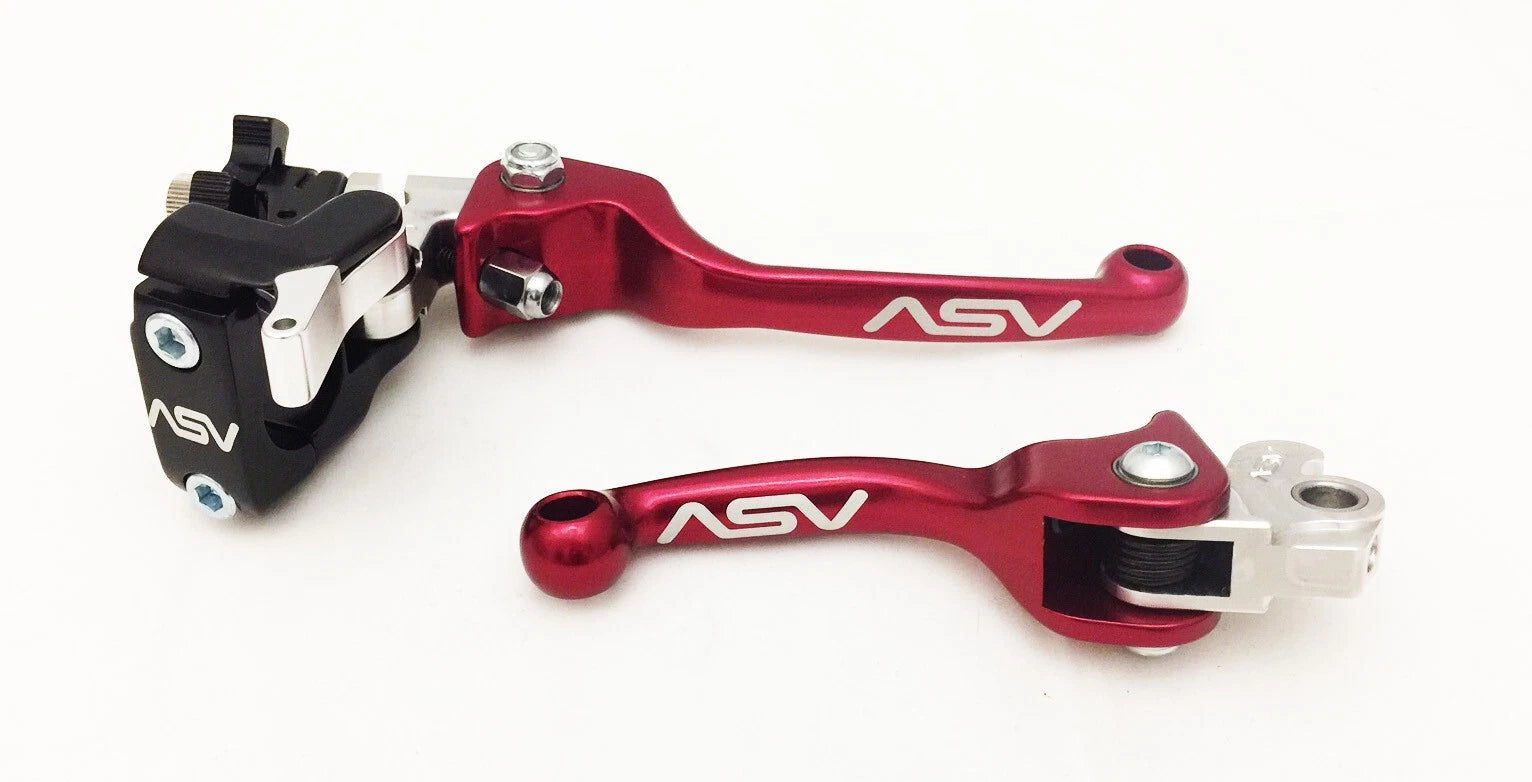 ASV F3 Front Brake Clutch Perch Levers Set of 2 Red for Kawasaki KX 250F 450F