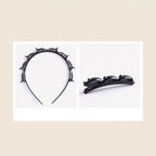 Textured MultiLayer Hair Band with Bangs Clip for Creative Hairstyles