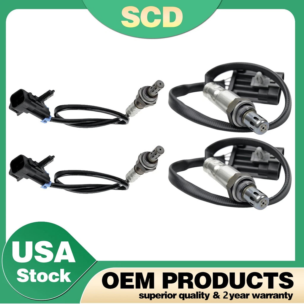 Set of 4 O2 Oxygen Sensors for Chevy Silverado (OEM 234-4018, 234-4012)