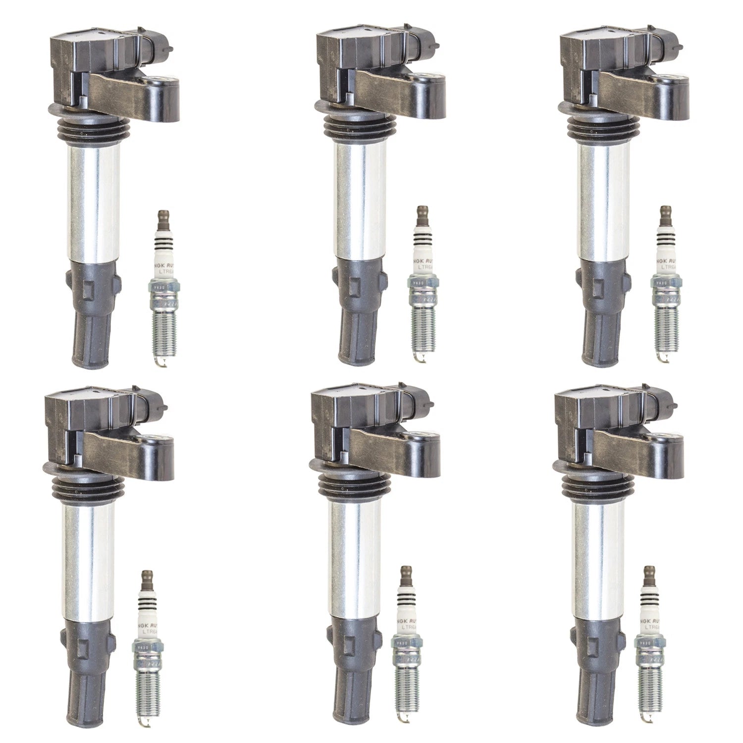 Set of 6 Ignition Coils & NGK Ruthenium Spark Plugs for CTS STS Traverse (2005–2023)