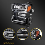 Driver Side Headlight for Chevy Silverado 1500 (2019–2022) Halogen Signal Bar